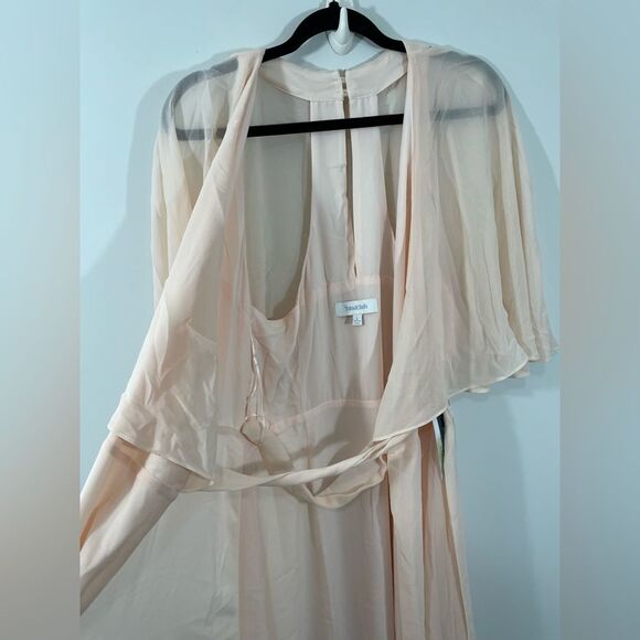 NWT ModCloth Wrapped in Rapture Light Pink Chiffon Maxi Dress Size Large - Picture 6 of 12